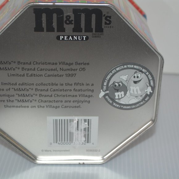 VTG M&M's Candy 1997 Merry-Go-Round Carousel Tin Canister #5 Christmas Village - Picture 7 of 10